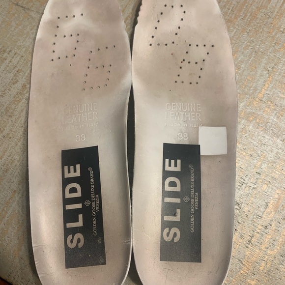 Golden Goose Slides Burgundy Leather Glitter Sneakers EUR 38 - Picture 11 of 12